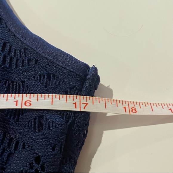 Tiana B. Sleeveless Pleated Lace A Line Navy Blue Mini Dress Women's Size 10 - Picture 14 of 16